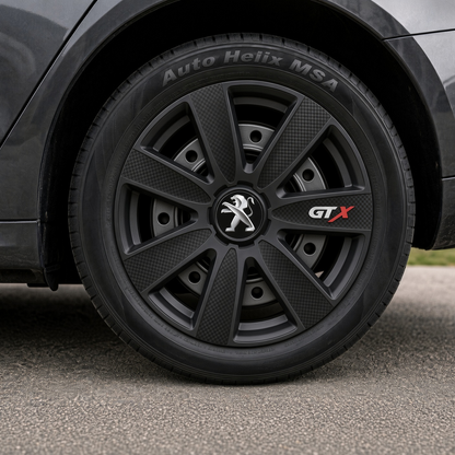 Set 4 Capace Roti GTX Carbon Negru R14, Pentru Peugeot