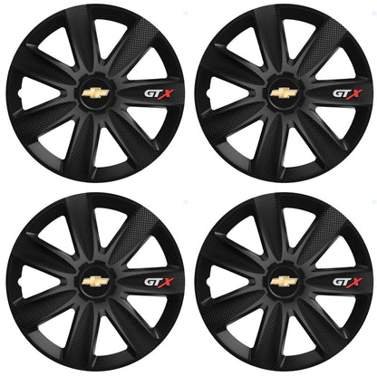 Set 4 Capace Roti GTX Carbon Negru R15, Pentru Chevrolet