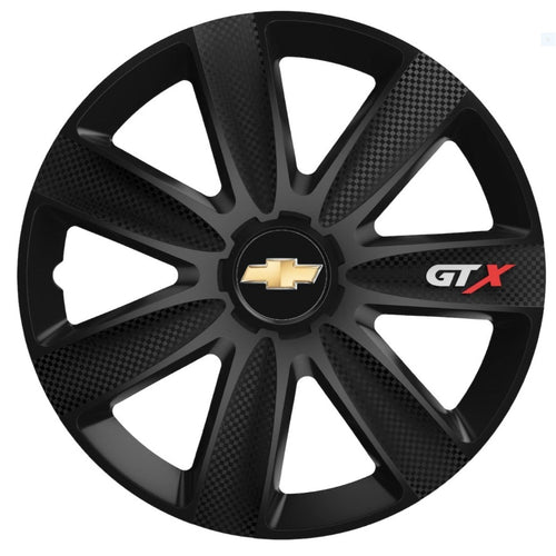 Set 4 Capace Roti GTX Carbon Negru R15, Pentru Chevrolet
