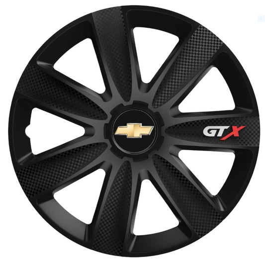 Set 4 Capace Roti GTX Carbon Negru R15, Pentru Chevrolet