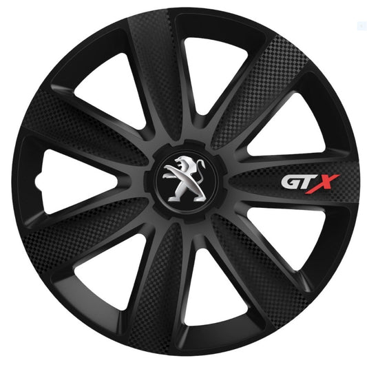 4 db-os GTX Karbon Fekete Kerékagy Szett R15, Peugeothoz