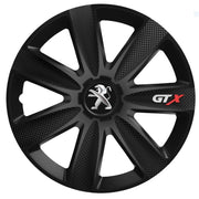 Set 4 Capace Roti GTX Carbon Negru R15, Pentru Peugeot