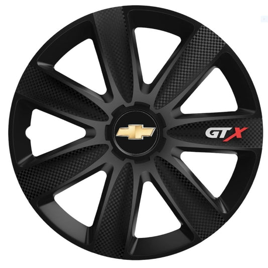 Set 4 Capace Roti GTX Carbon Negru R16, Pentru Chevrolet