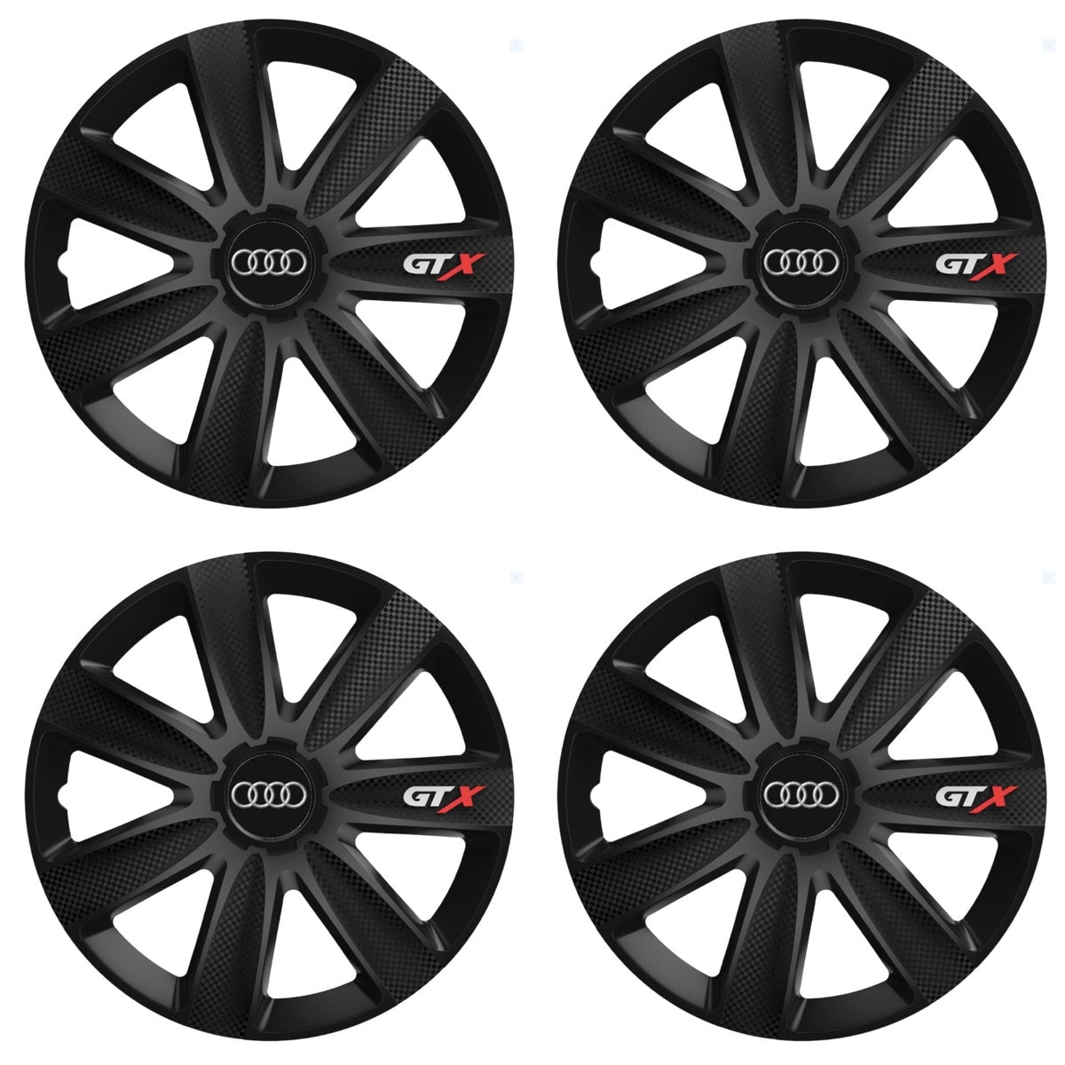 Set 4 capace Roti Gtx Carbon Negru R17, Pentru Audi