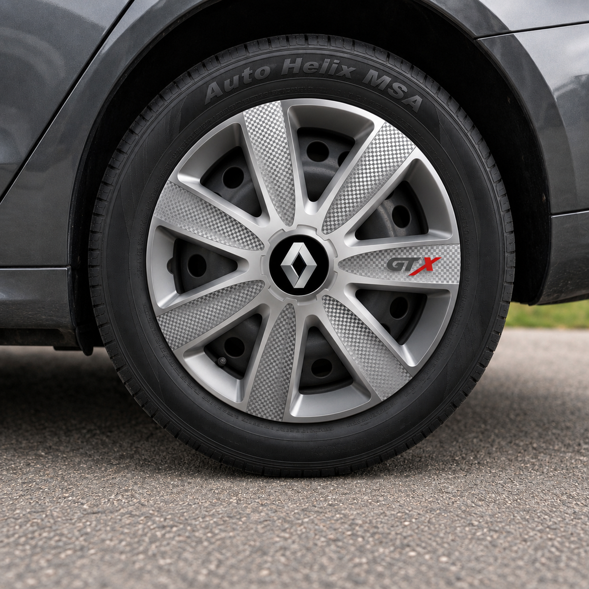 Set 4 Capace Roti GTX Gri R14, Pentru Renault
