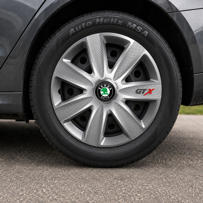 Set 4 Capace Roti GTX Gri R14, Pentru Skoda