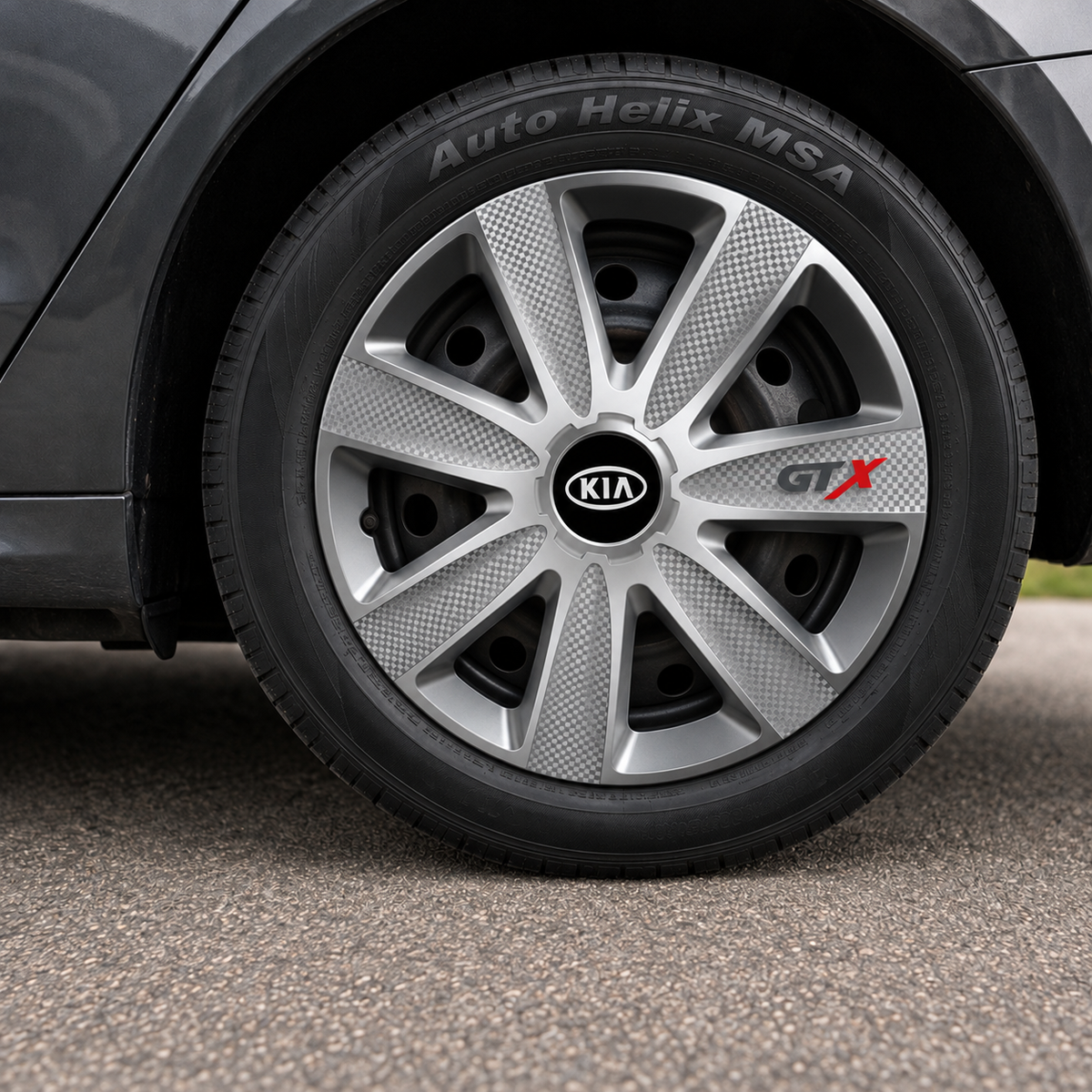 Set 4 Capace Roti GTX Gri R15, Pentru Kia