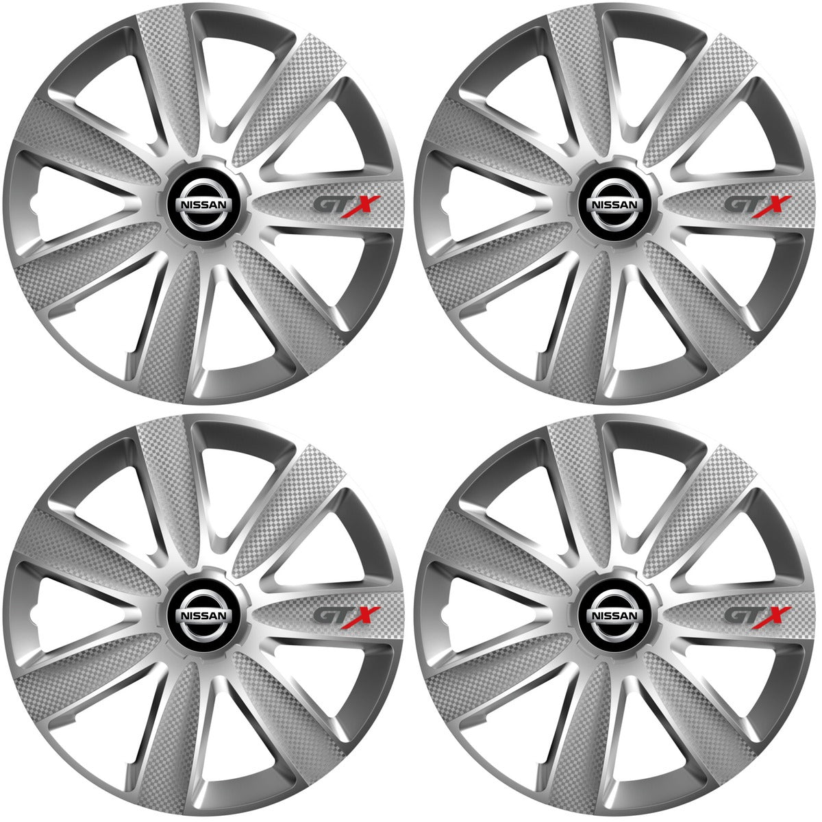 Set 4 Capace Roti GTX Gri R15, Pentru Nissan