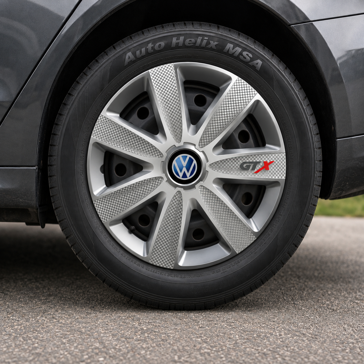 Set 4 Capace Roti GTX Gri R15, Pentru Volkswagen