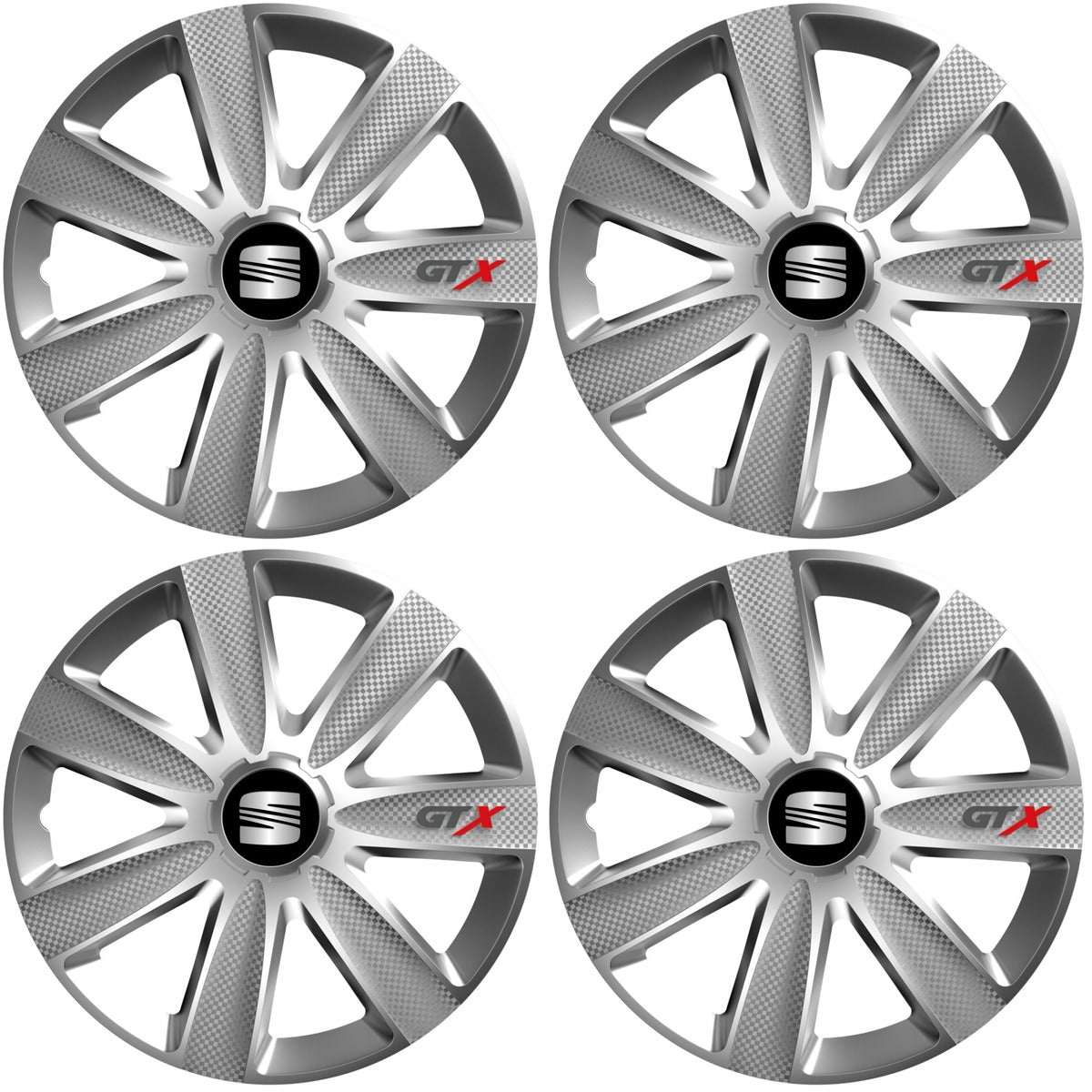 Set 4 Capace Roti GTX Gri R17, Pentru Seat