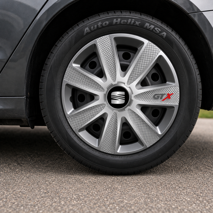 Set 4 Capace Roti GTX Gri R17, Pentru Seat