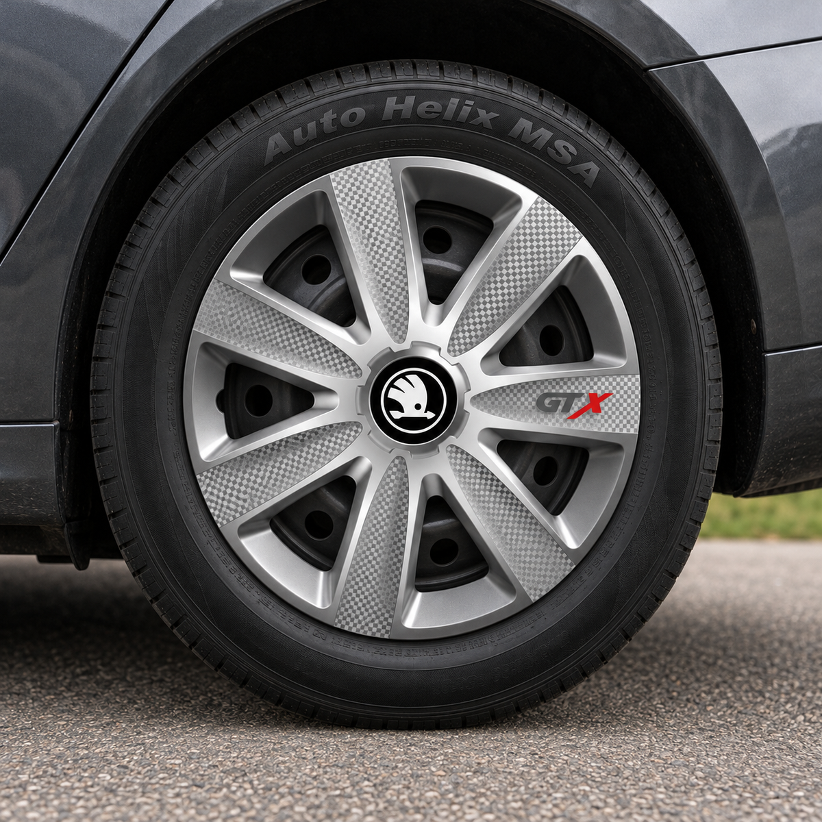 Set 4 Capace Roti GTX Gri R17, Pentru Skoda Nou