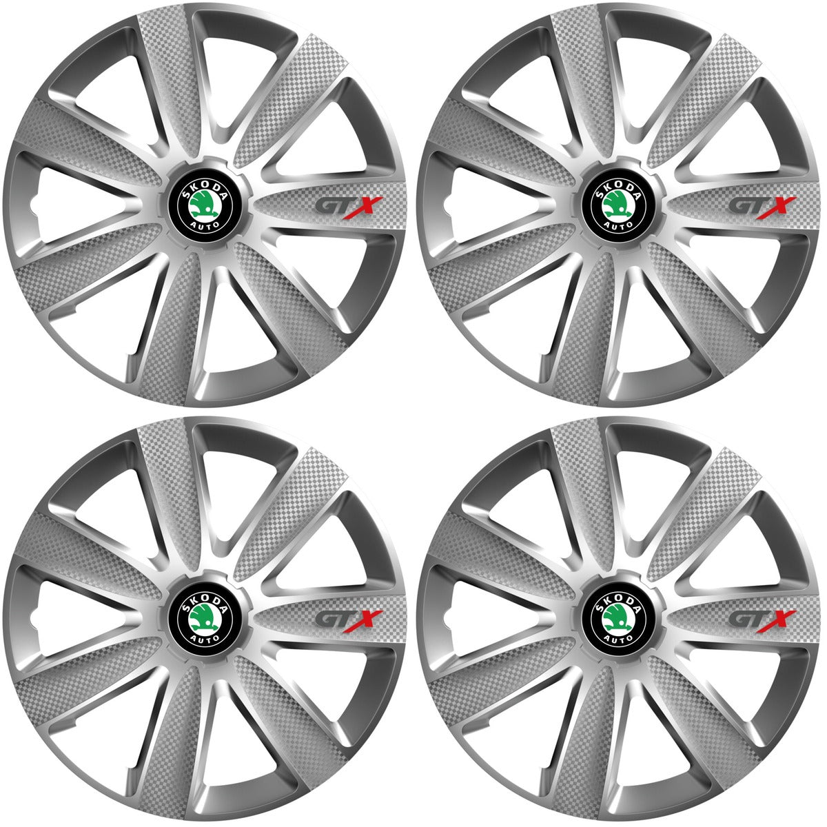 Set 4 Capace Roti GTX Gri R17, Pentru Skoda