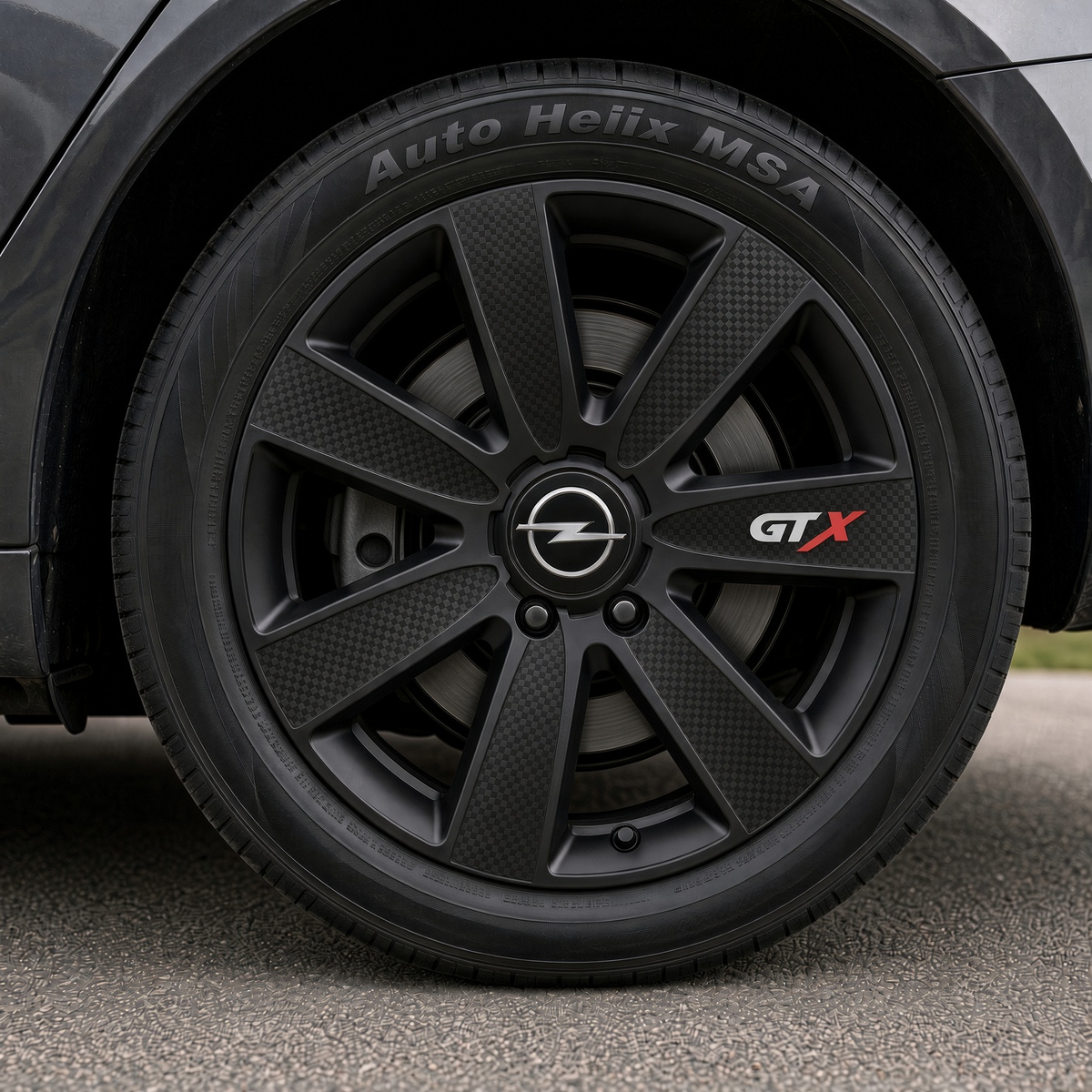 Set 4 Capace Roti GTX Negru Carbon Opel, R15