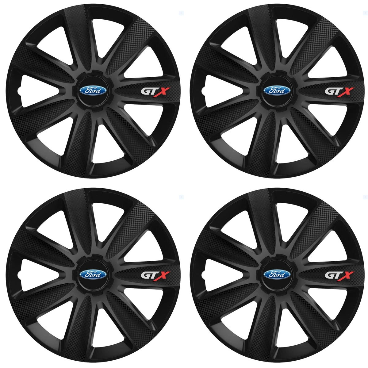 Set 4 Capace Roti GTX Negru Carbon R16, pentru Ford