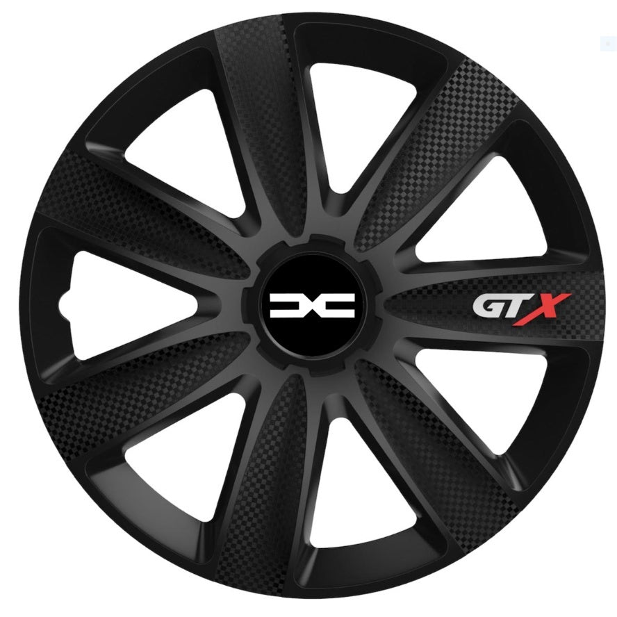 Set 4 Capace Roti GTX Negru Carbon R17, Pentru Dacia Nou