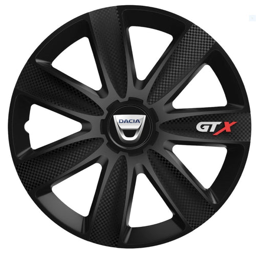 Set 4 Capace Roti GTX Negru Carbon R17, pentru Dacia