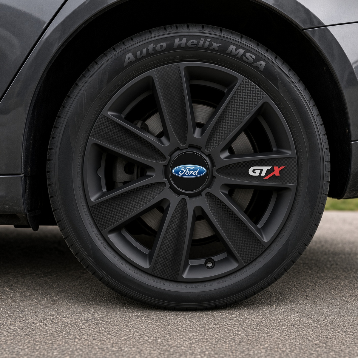 Set 4 Capace Roti GTX Negru Carbon R17, pentru Ford