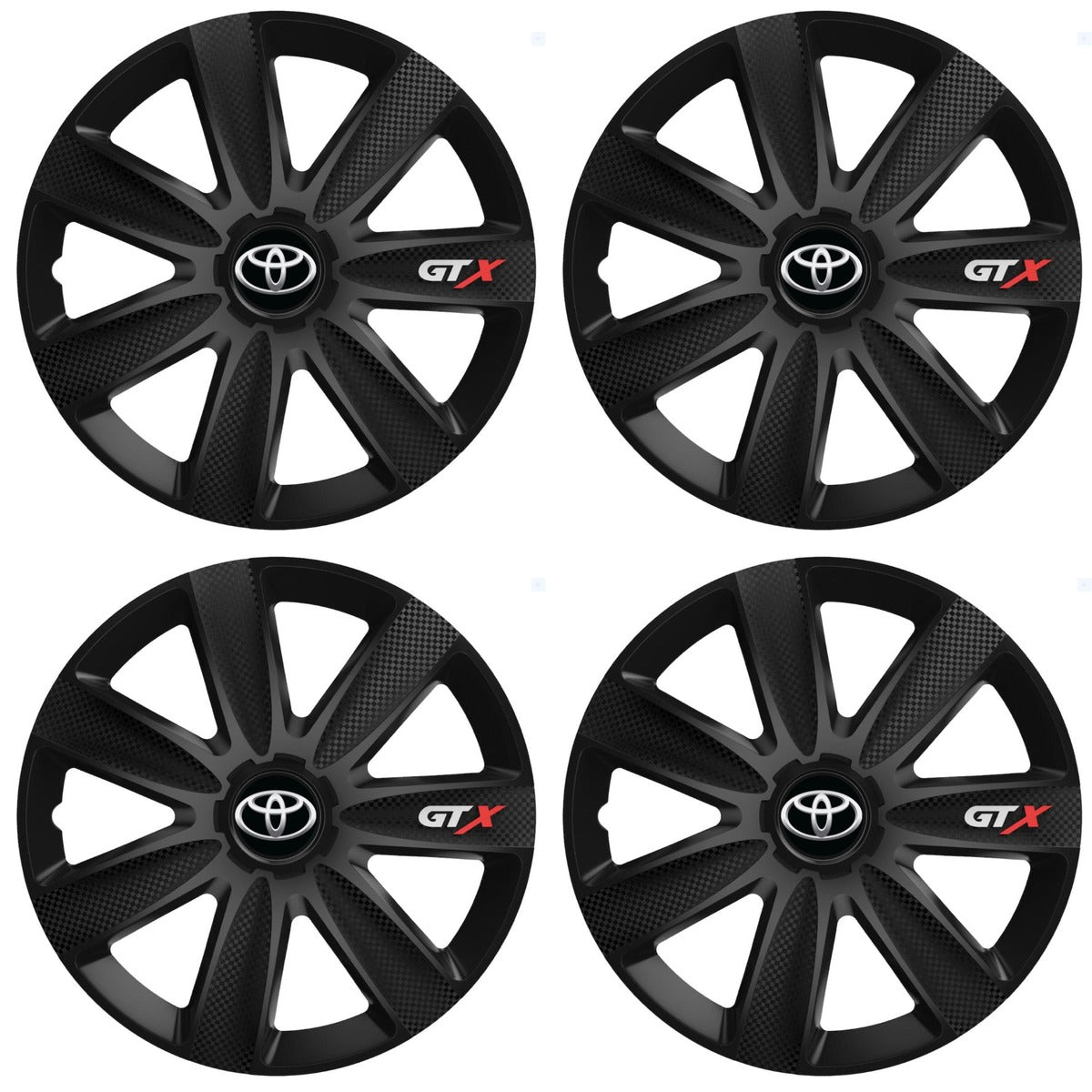 Set 4 Capace Roti GTX Negru Carbon R17, Pentru Toyota