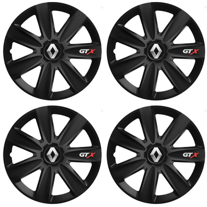 Set 4 Capace Roti GTX Negru Carbon Renault, R16
