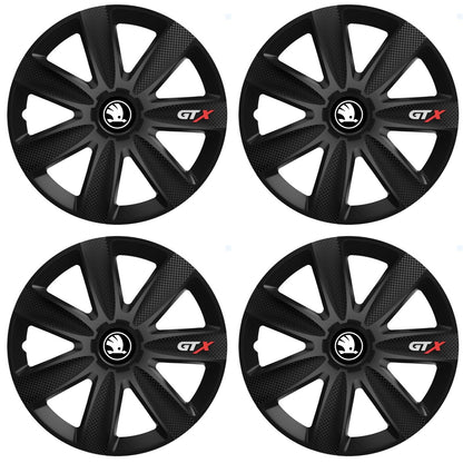 Set 4 Capace Roti GTX Negru Carbon Skoda new, R14