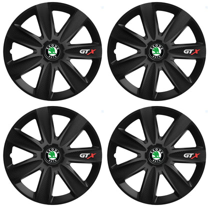 Set 4 Capace Roti GTX Negru Carbon Skoda, R14