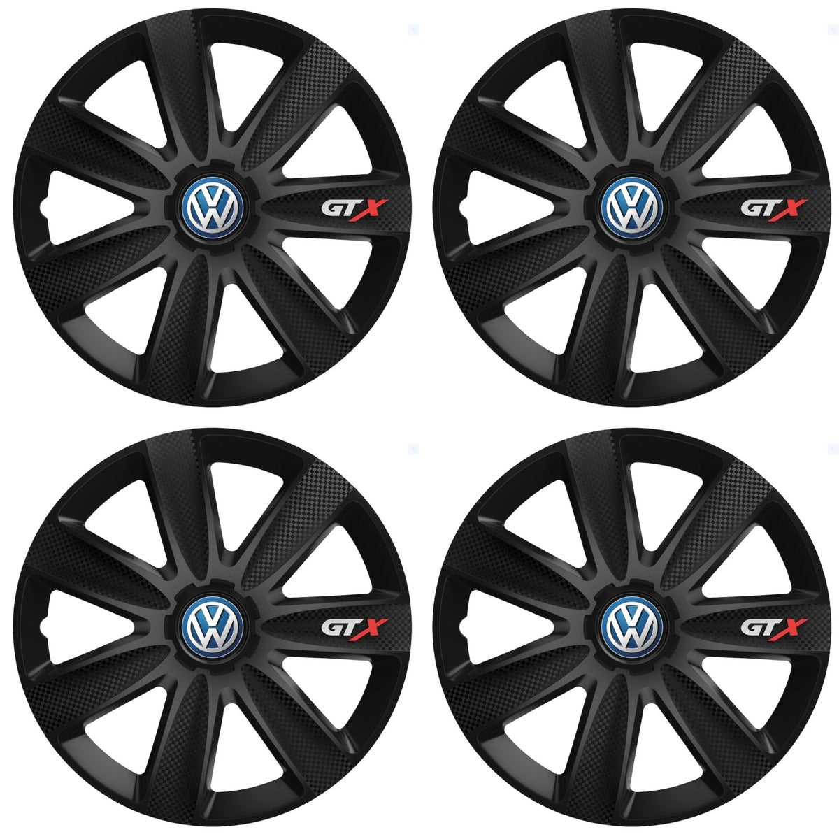 Set 4 Capace Roti GTX Negru Carbon Volkswagen, R14