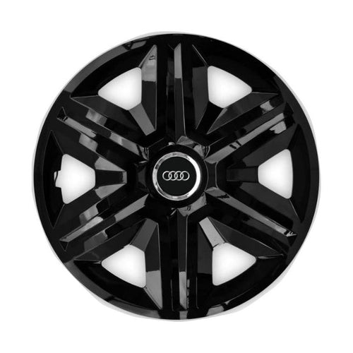 Set 4 capace roti Hubcaps fast black R15 Compatibil Cu Audi