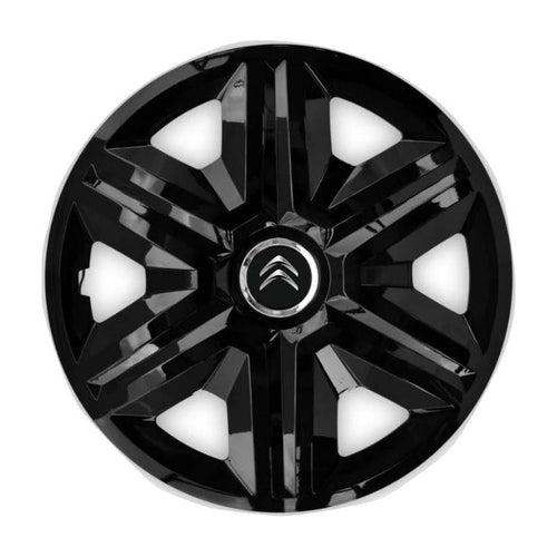 Set 4 capace roti Hubcaps fast black R15 Compatibil Cu Citroen