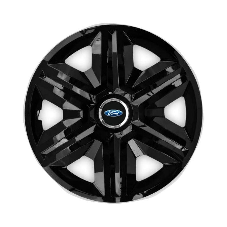 Set 4 capace roti Hubcaps fast black R15 pentru gama auto Ford