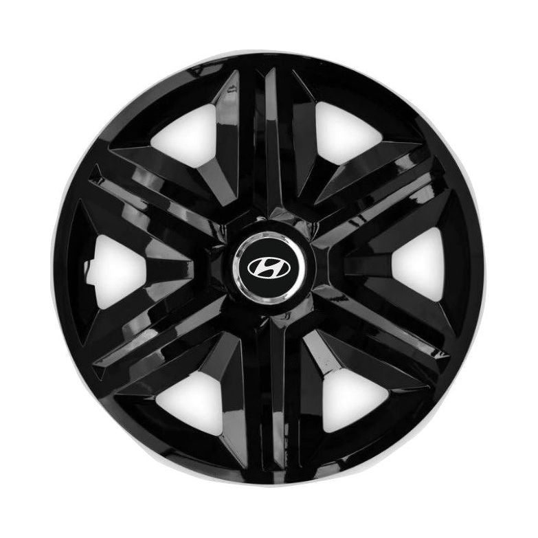 Set 4 capace roti Hubcaps fast black R15 Compatibil Cu Hyundai