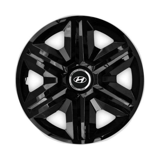 Set 4 capace roti Hubcaps fast black R15 Compatibil Cu Hyundai