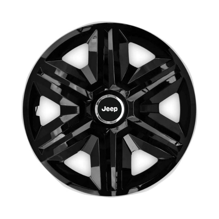 Set 4 capace roti Hubcaps fast black R15 pentru gama auto Jeep