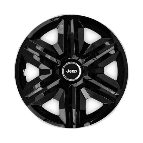Set 4 capace roti Hubcaps fast black R15 Compatibil Cu Jeep