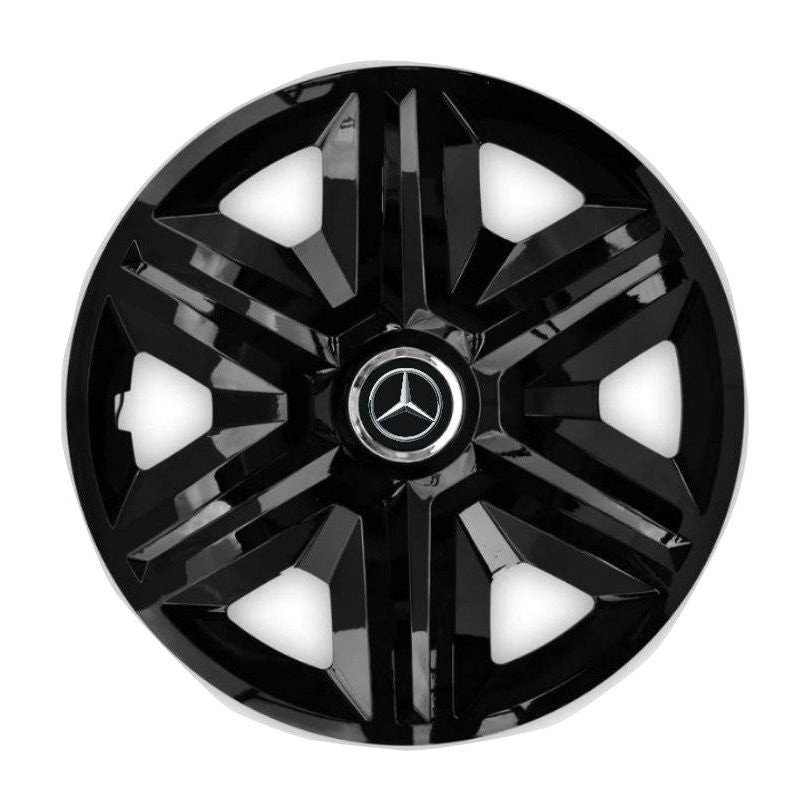 Set 4 capace roti hubcaps fast black R15 Compatibil Cu Mercedes-Benz