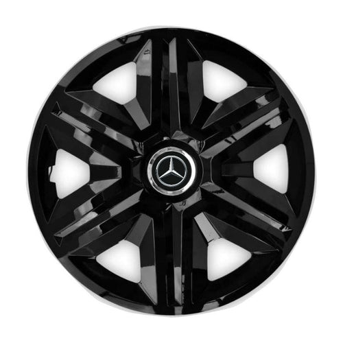 Set 4 capace roti hubcaps fast black R15 Compatibil Cu Mercedes-Benz