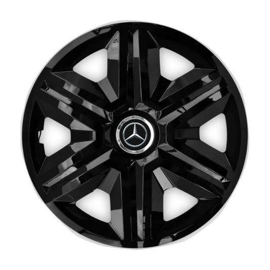 Set 4 capace roti hubcaps fast black R15 Compatibil Cu Mercedes-Benz