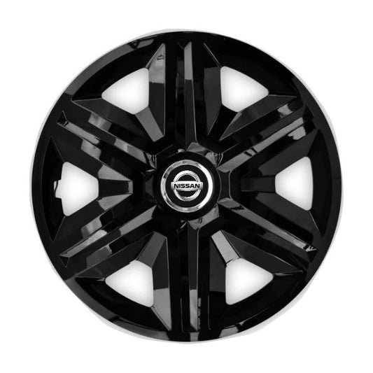 Set 4 capace roti hubcaps fast black R15 Compatibil Cu Nissan