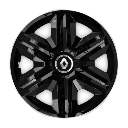 Set 4 capace roti hubcaps fast black R15 Compatibil Cu Renault