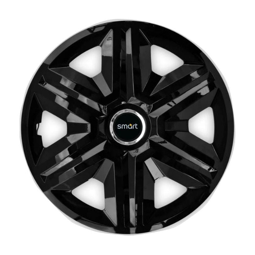 Set 4 capace roti hubcaps fast black R15 pentru gama auto Smart