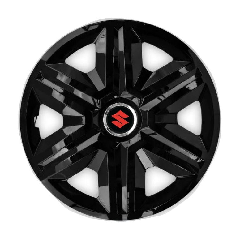 Set 4 capace roti hubcaps fast black R15 Compatibil Cu Suzuki