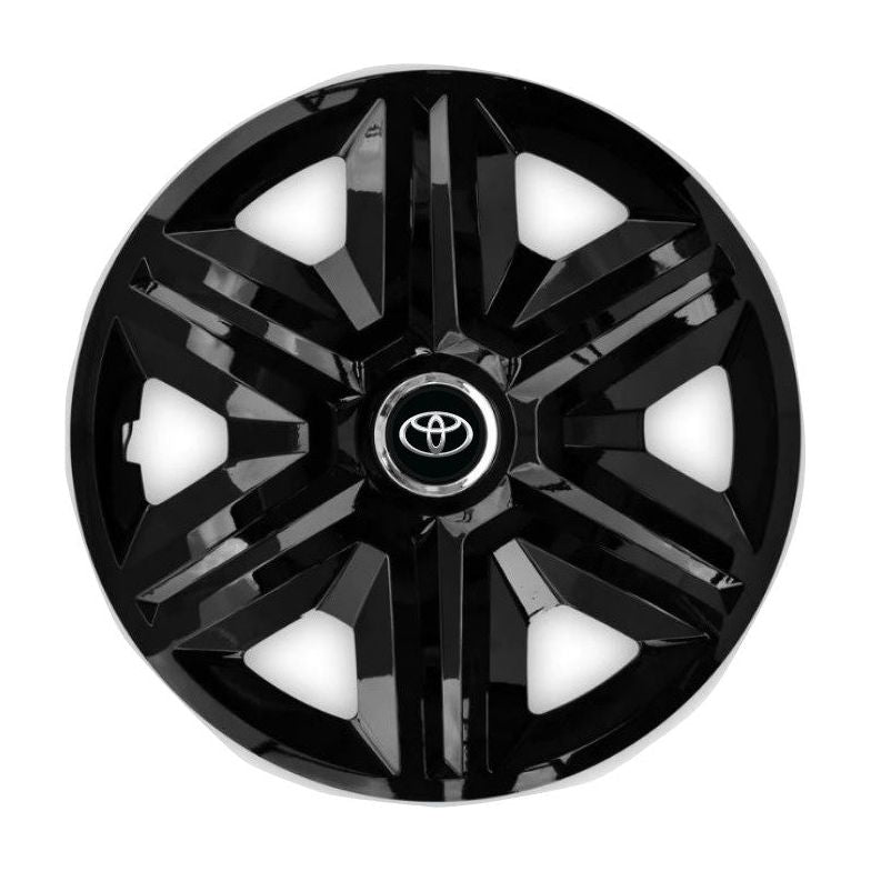 Set 4 capace roti hubcaps fast black R15 pentru gama auto Toyota