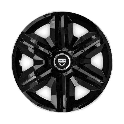 Set 4 capace roti Hubcaps fast black R16 Compatibil Cu Dacia