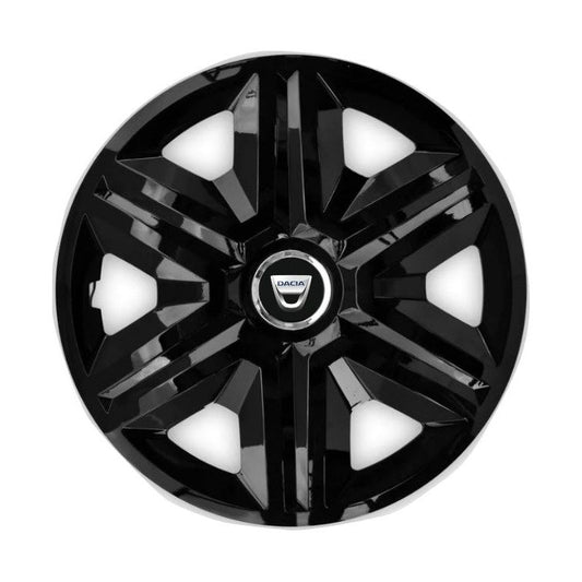 Set 4 capace roti Hubcaps fast black R16 Compatibil Cu Dacia