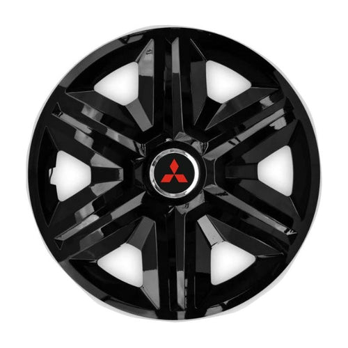 Set 4 capace roti hubcaps fast black R16 Compatibil Cu Mitsubishi