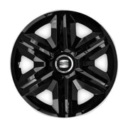 Set 4 capace roti hubcaps fast black R16 Compatibil Cu Seat
