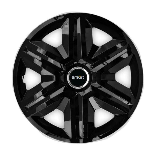 Set 4 capace roti hubcaps fast black R16 Compatibil Cu Smart
