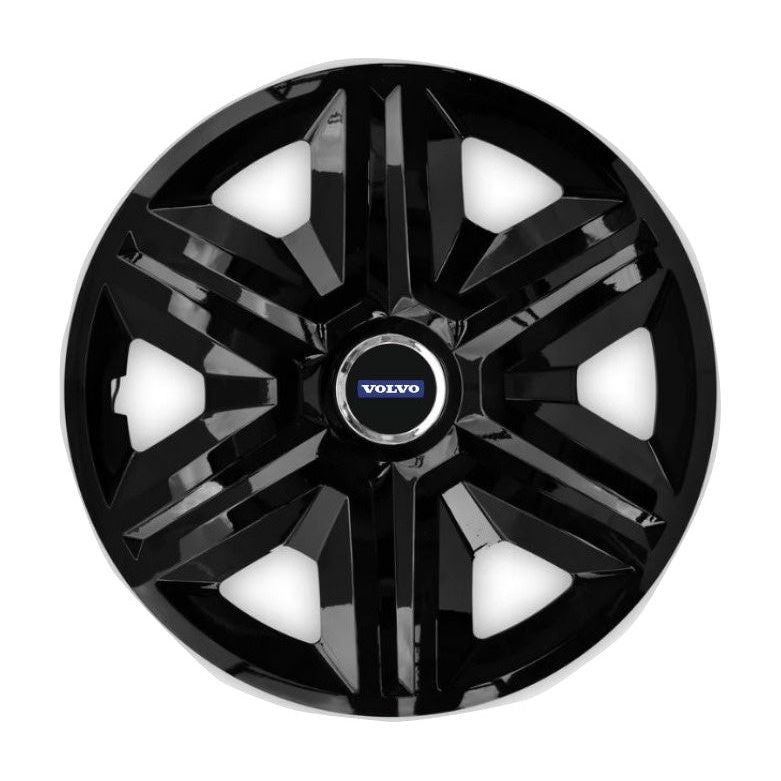 Set 4 capace roti hubcaps fast black R16 pentru gama auto Volvo