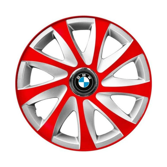 Set 4 capace roti 14 inchi R14 Drift Rosu-Gri, Compatibil cu BMW