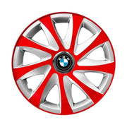 4 db-os 14 colos R14 Drift piros-szürke dísztárcsa szett, BMW-vel kompatibilis